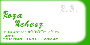 roza mehesz business card